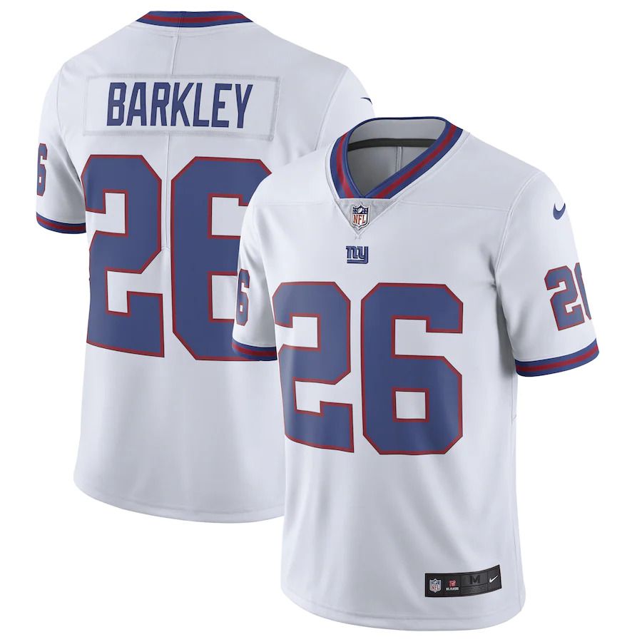 Men New York Giants #26 Saquon Barkley Nike White Color Rush Limited NFL Jersey